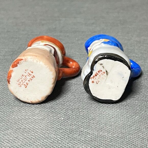 Vintage Miniature 2” Toby Jug Pitchers Colonial Woman Set 2" Tall-Occupied Japan - Picture 8 of 10